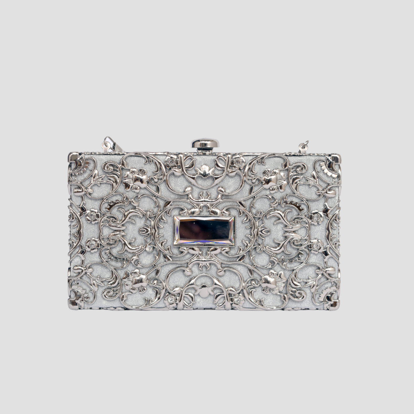 Luxury Metal Clutch Silver