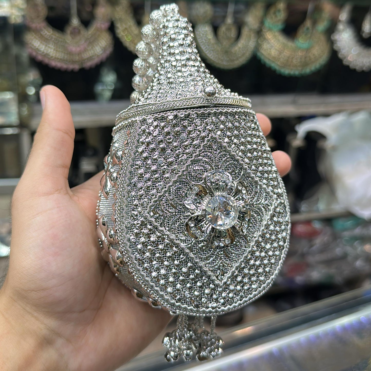 Zari Batwa Embellished-Gold & Silver