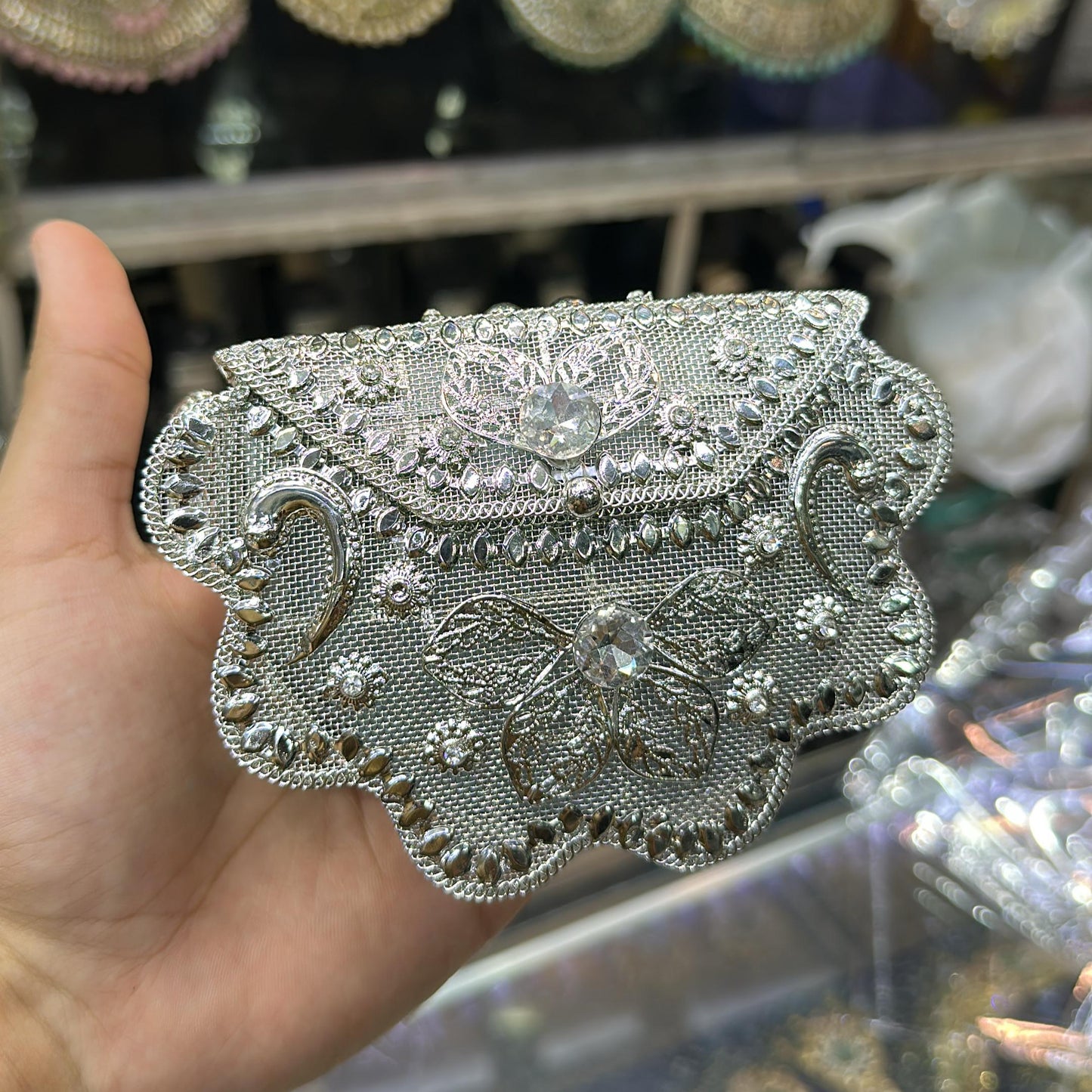 Royal Embellished Potli Clutch- Gold-Silver