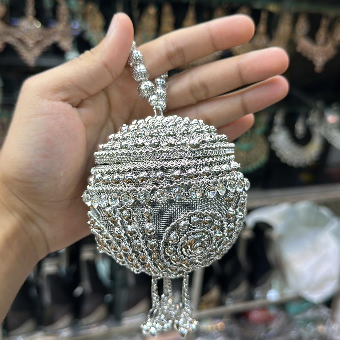 Globe Mini Metal Clutch-Gold & Silver