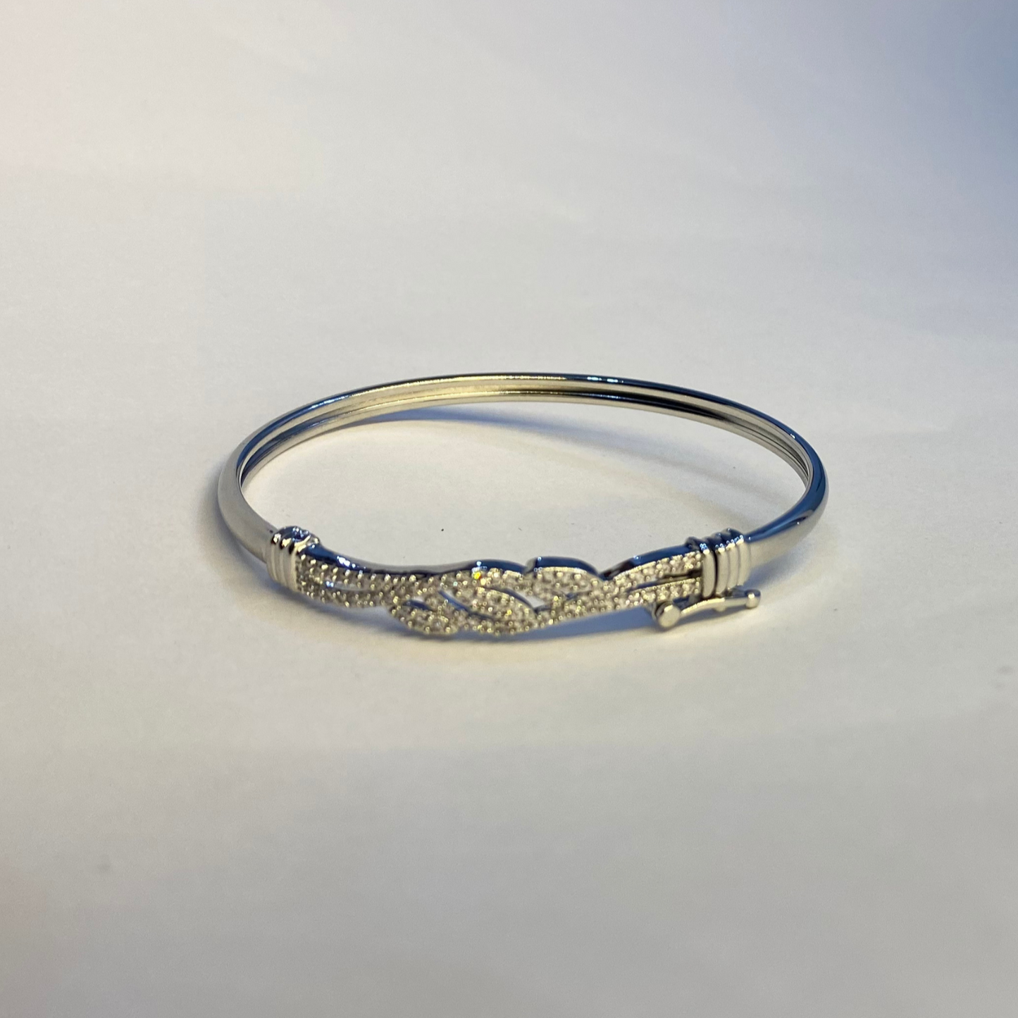 Celestia Leaf Bangle-Silver