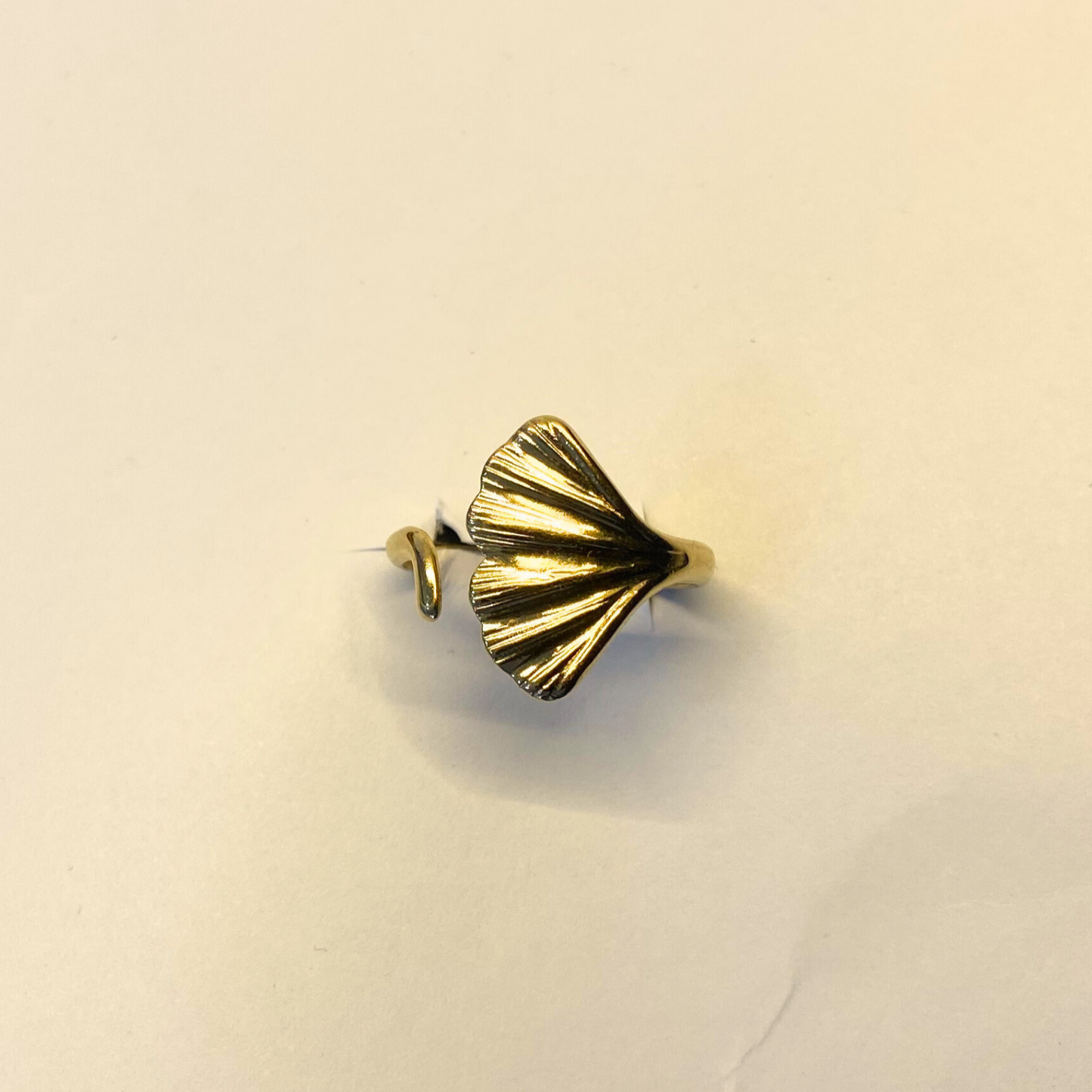 Golden Ginkgo Adjustable Ring