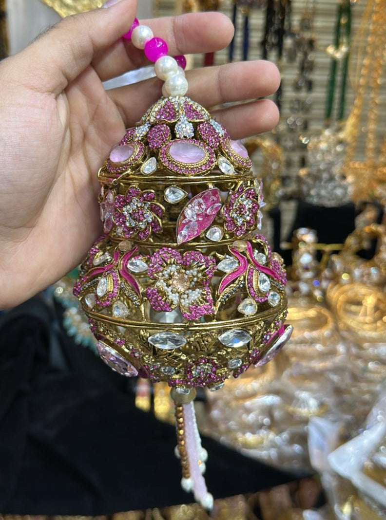 Royal Kundan Potli-Fuchsia