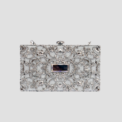 Luxury Metal Clutch Silver