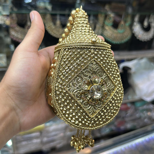 Zari Batwa Embellished-Gold & Silver