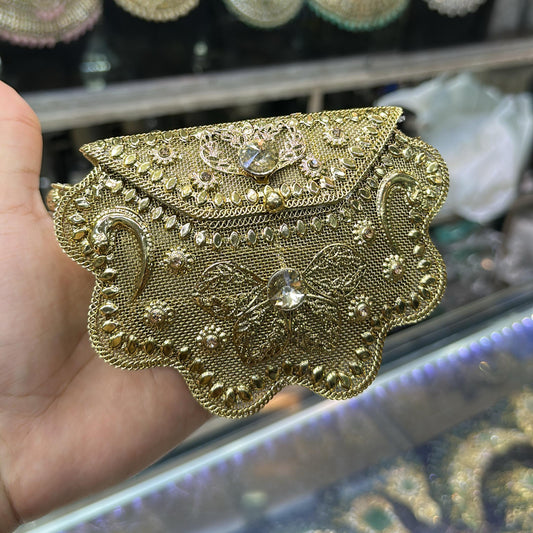 Royal Embellished Potli Clutch- Gold-Silver