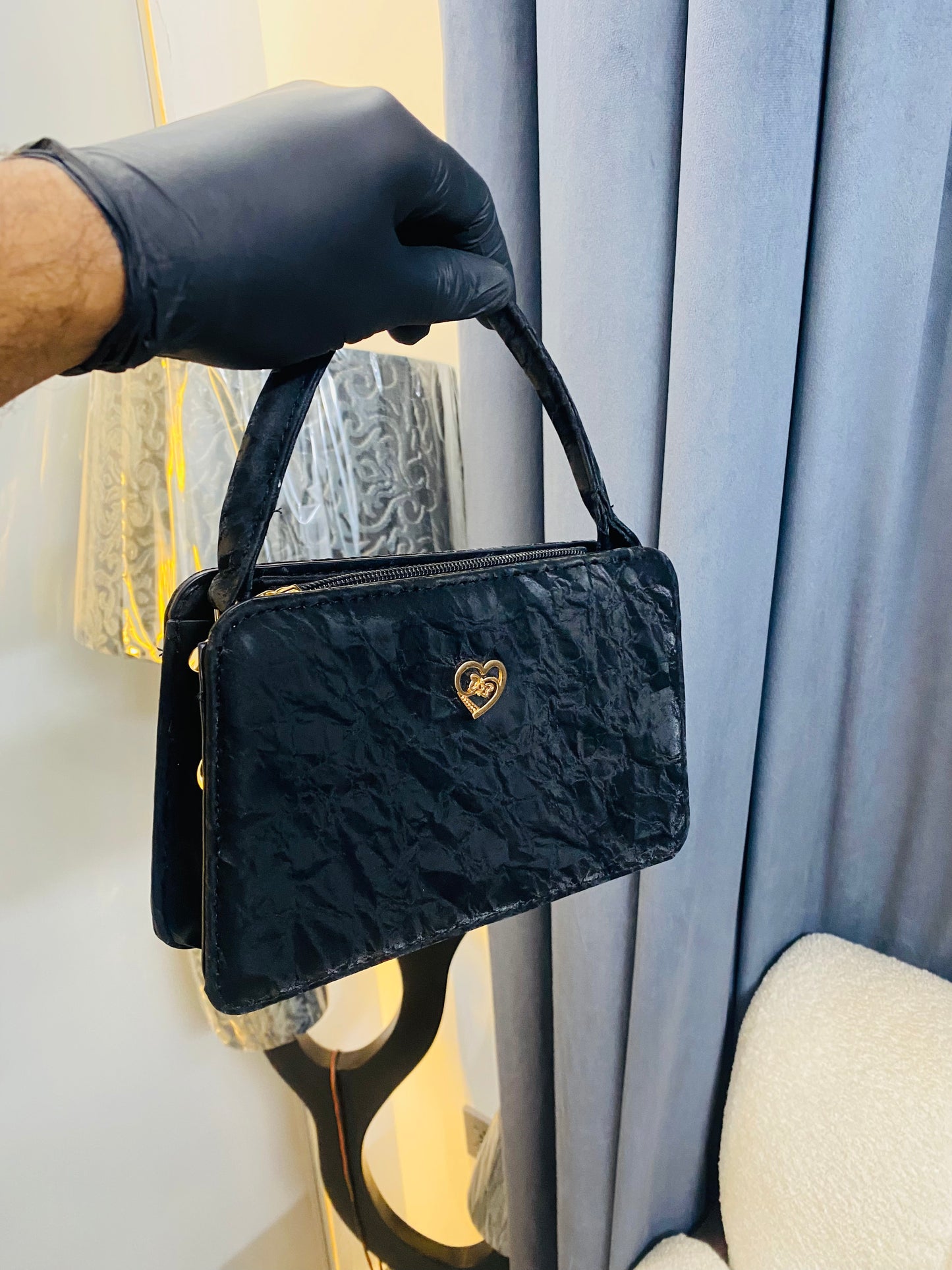 Noir Charm Mini-With Handle & Adjustable Strap