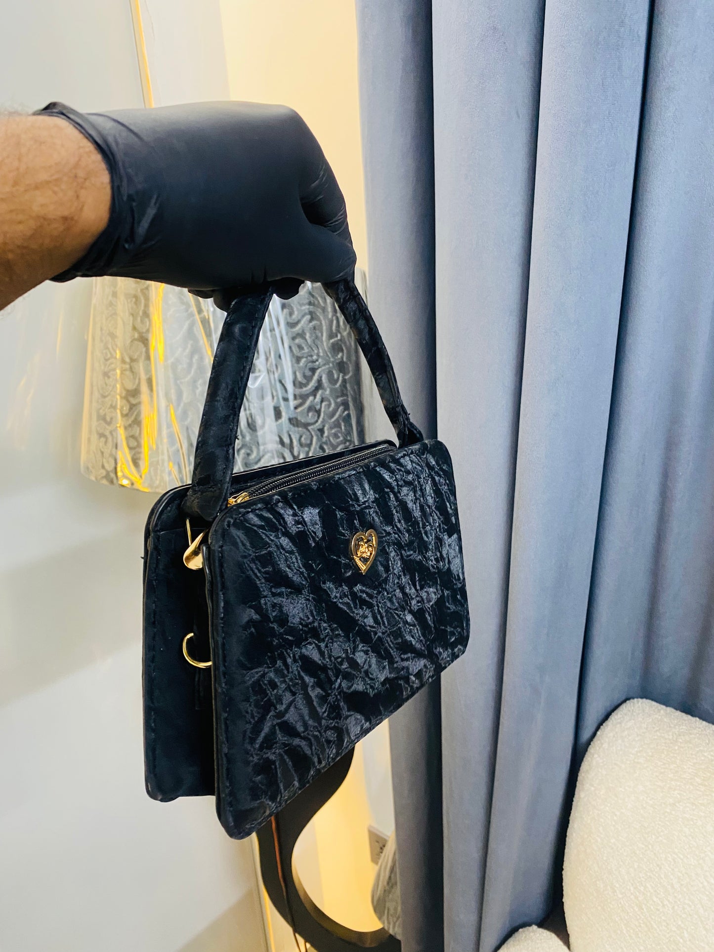 Noir Charm Mini-With Handle & Adjustable Strap