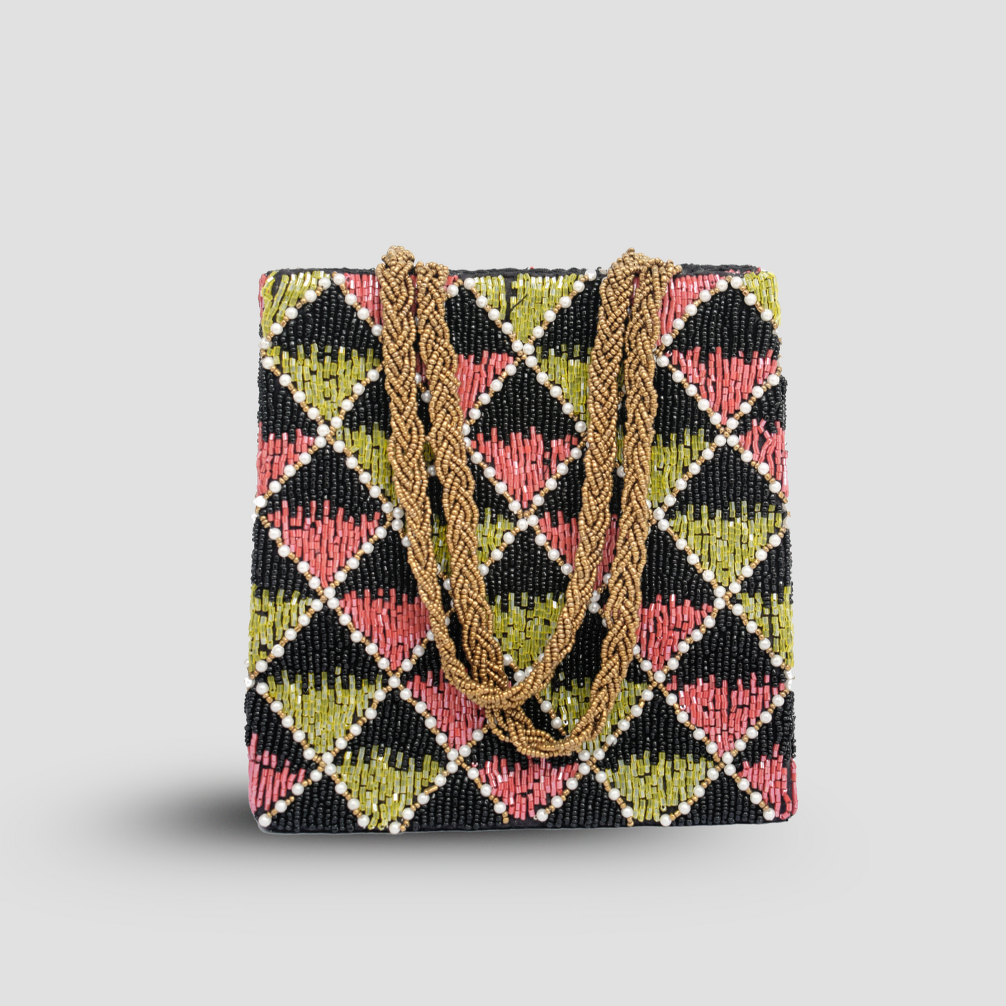 Vintage Mosaic Beaded Bag