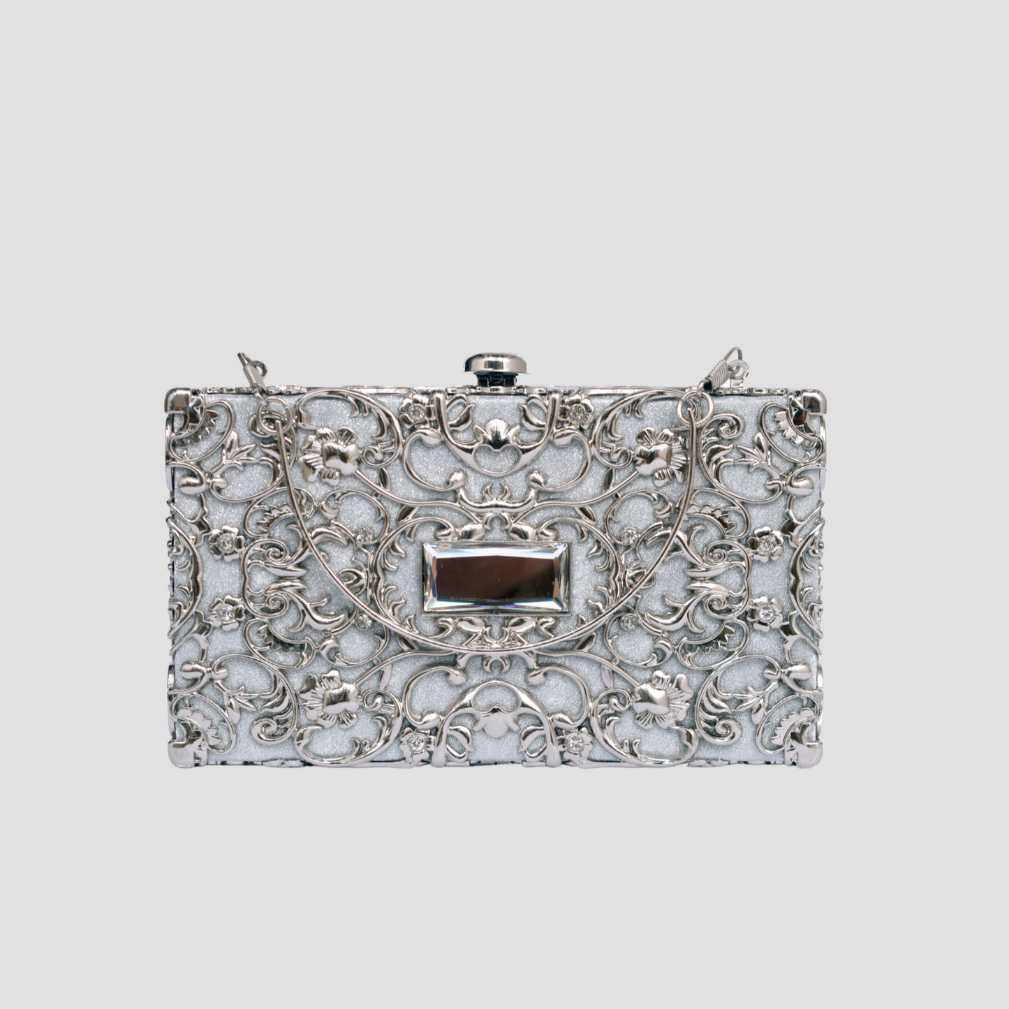 Luxury Metal Clutch Silver