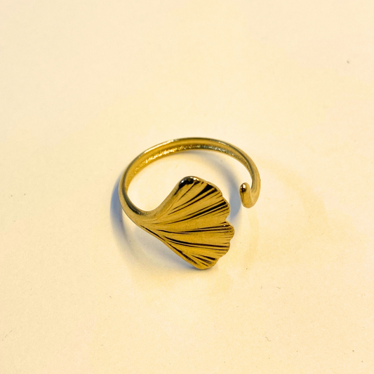 Golden Ginkgo Adjustable Ring