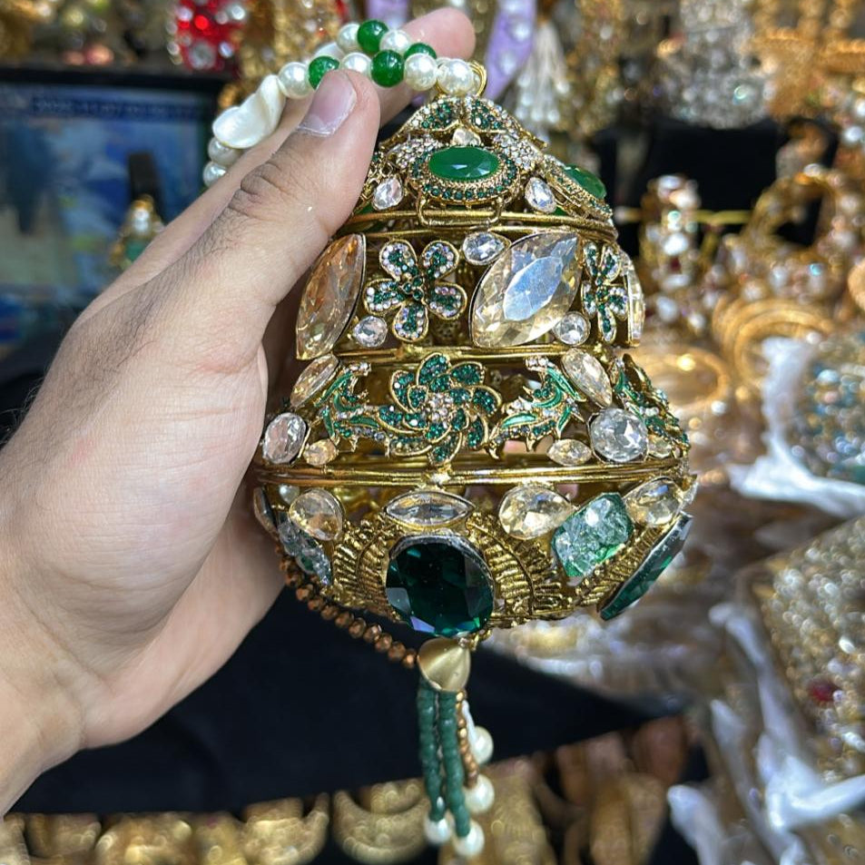 Royale Kundan Potli-Green