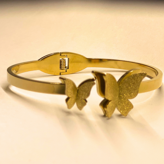 Shimmering Butterfly Cuff-Gold