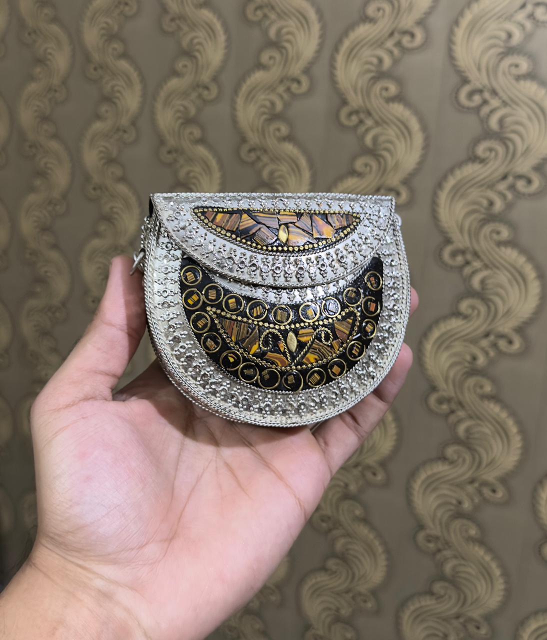 Turkish Mosaic Mini Bag- Half Moon