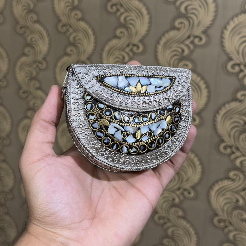 Turkish Mosaic Mini Bag- Half Moon
